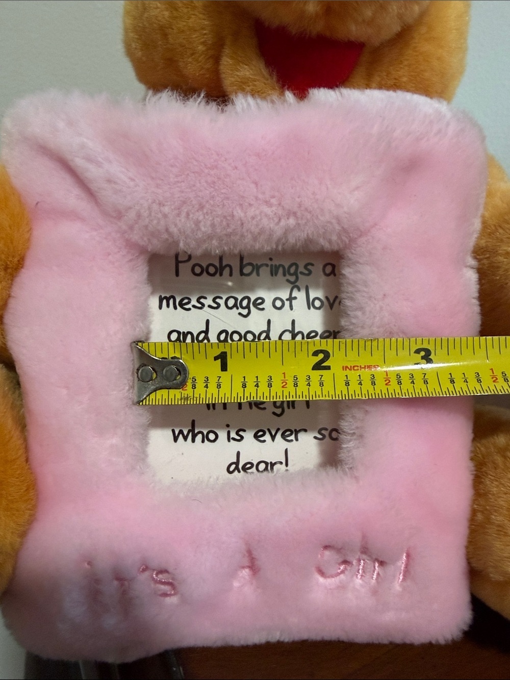 Winnie the Pooh “It's A Girl” Disney Stuffed Plush Toy Picture Photo Frame - Picture 8 of 9